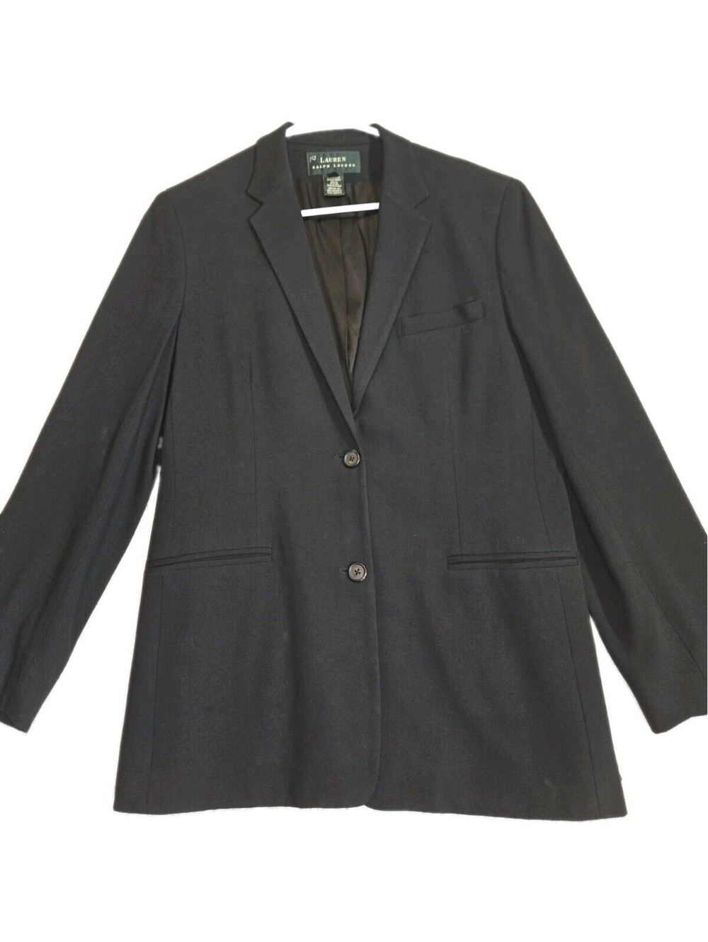 lauren ralph lauren womens Blazer Size 10 Tailored Wool Blend Black USA...